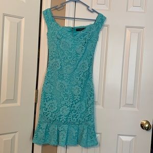Aqua Blue Eyelet Dress